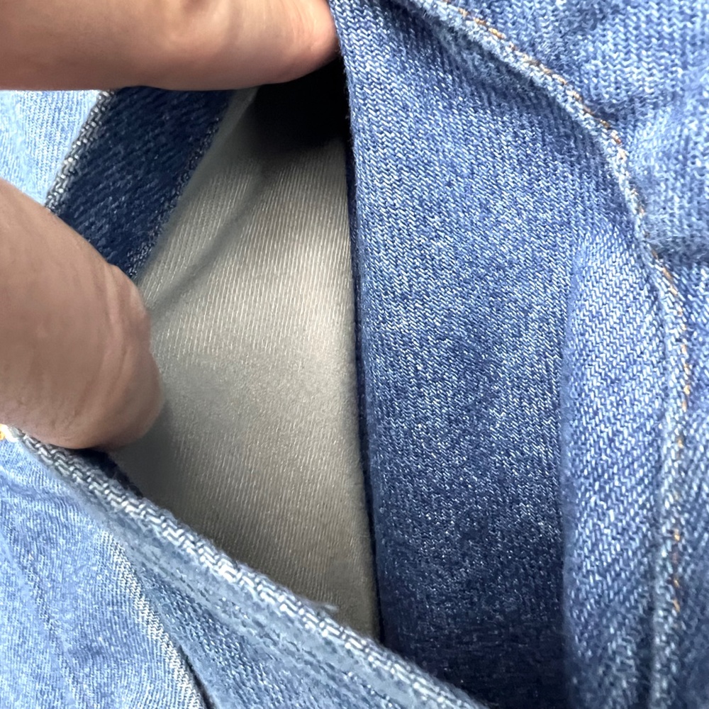 ↪️(relisted!)VINTAGE•RARE•own your! |•CURVES•| A of M Oversized Denim Jean Jacke - Picture 7 of 16